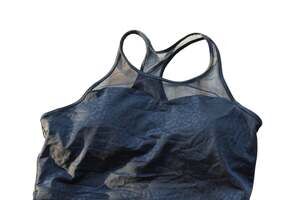 Kiava Black Cheetah Embossed Mesh High Neck Swim Top